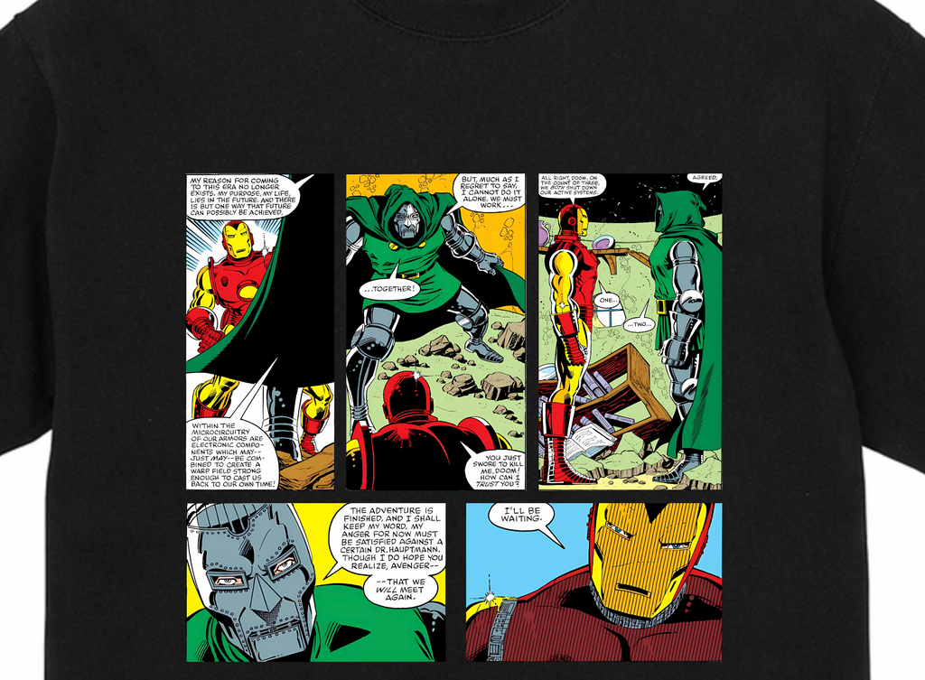 Comic Dr. Doom IronMan Doomquest Doomsday Avengers Organic Cotton Graphic Shirt 6.5oz