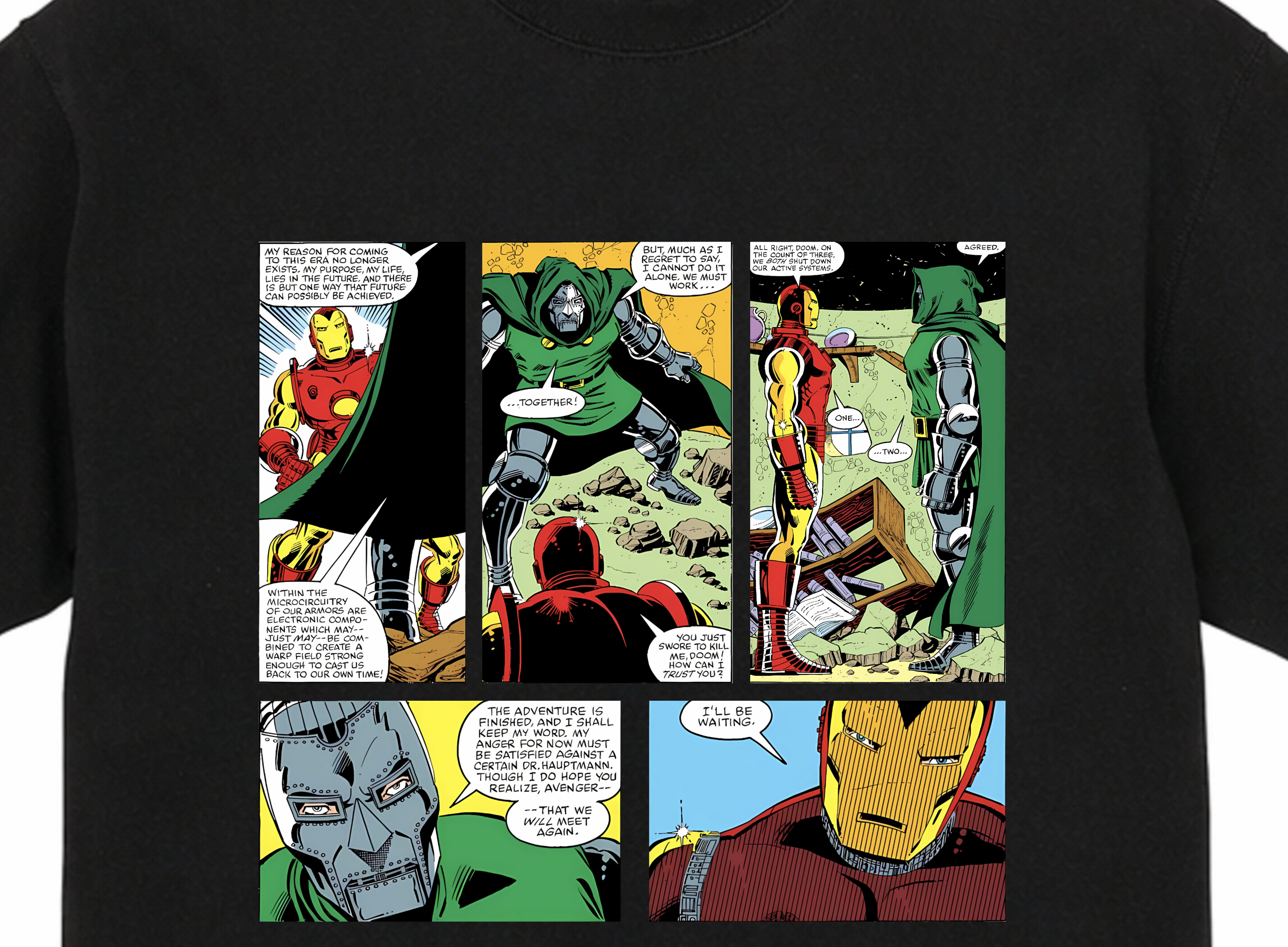 Comic Dr. Doom IronMan Doomquest Doomsday Avengers Organic Cotton Graphic Shirt 6.5oz