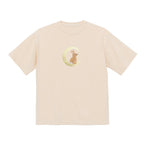 Moonlight Bunny Embroidered 250 GSM Organic Cotton T shirt | Adults and Kids Matching Set