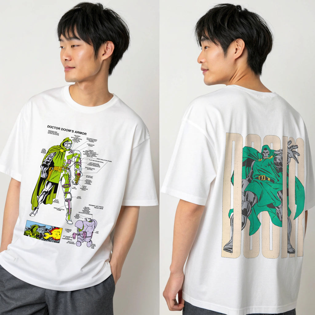 Vintage Dr. Doom Armor Doomsday Marvel Avengers Organic Cotton Graphic T Shirt 200gsm