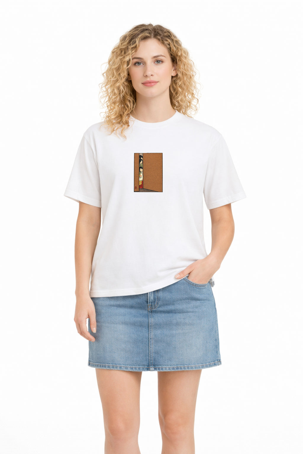Vintage Japanese Ukiyo-e Women Embroidery Organic Cotton T-Shirt