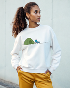 ミニマルなキャンプサイトテントとチェアの刺繍パーカー | スウェットシャツ | Tシャツ