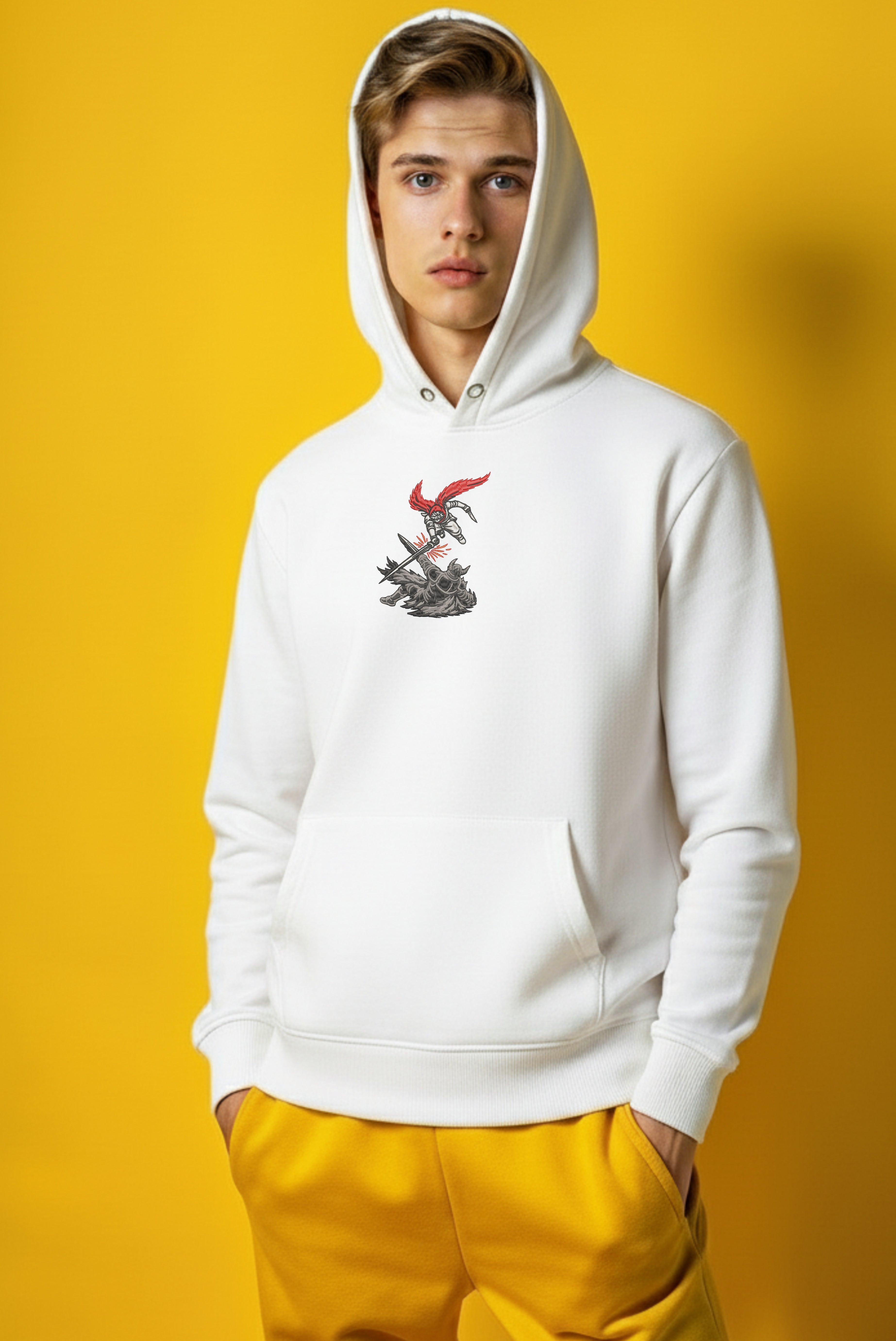 Sudadera con capucha y sudadera pesada bordada de Demon Slayer japonesa