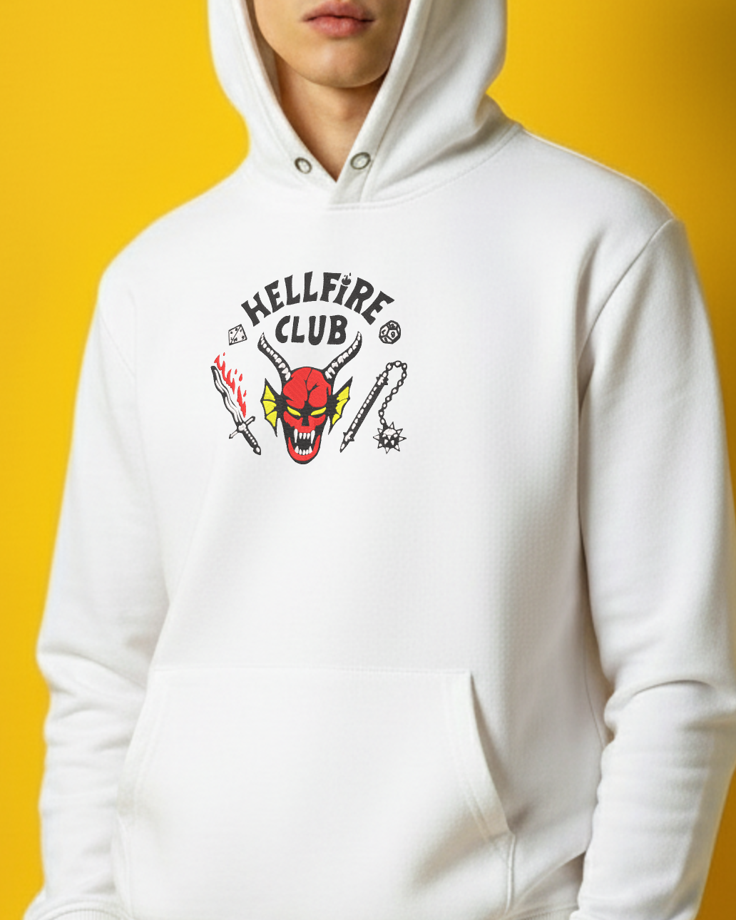 Embroidered Hellfire Club Stranger Things Hoodie and Sweatshirt