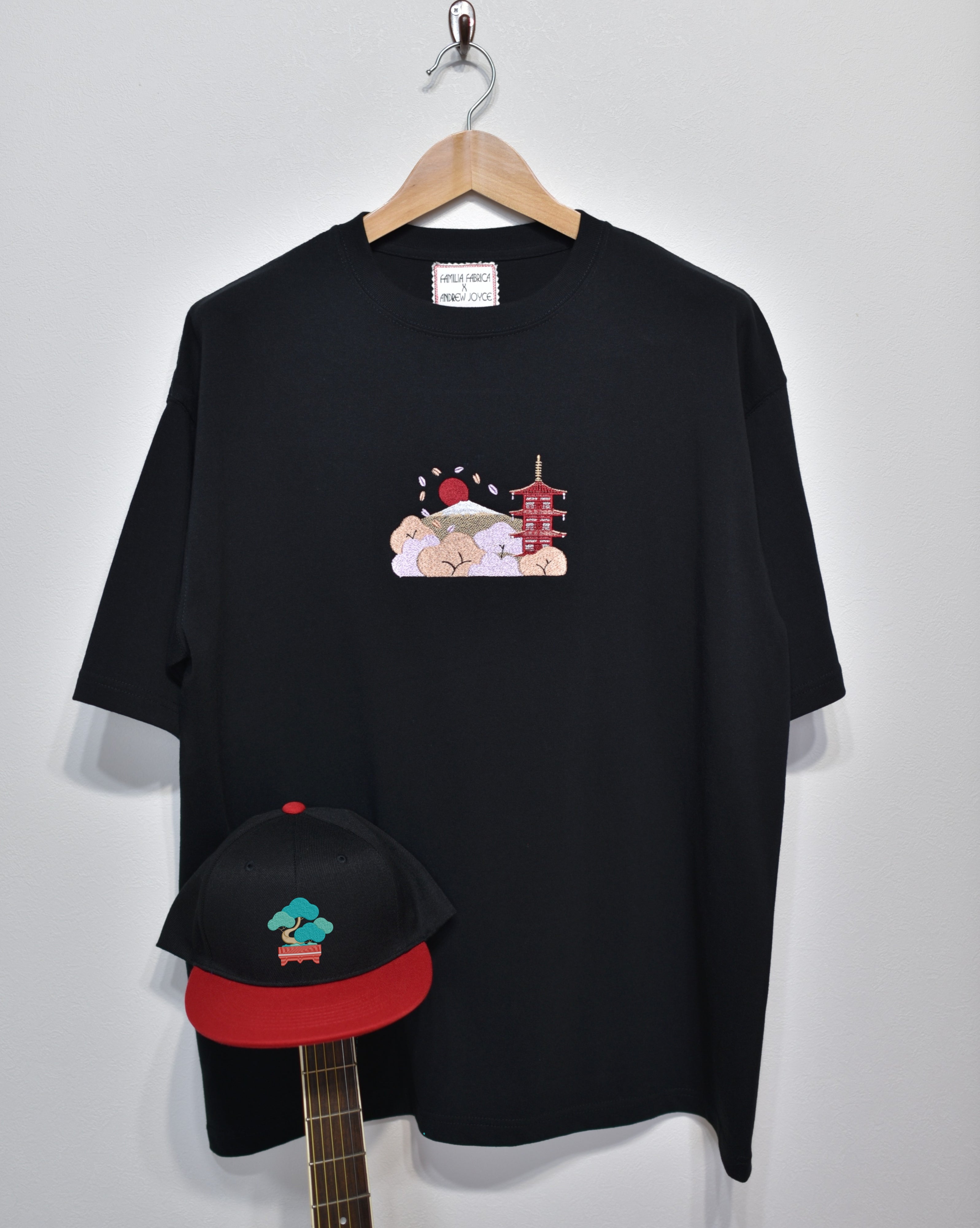 Chureito Fuji Pagoda Landscape | Embroidered 300GSM Organic Cotton T shirt