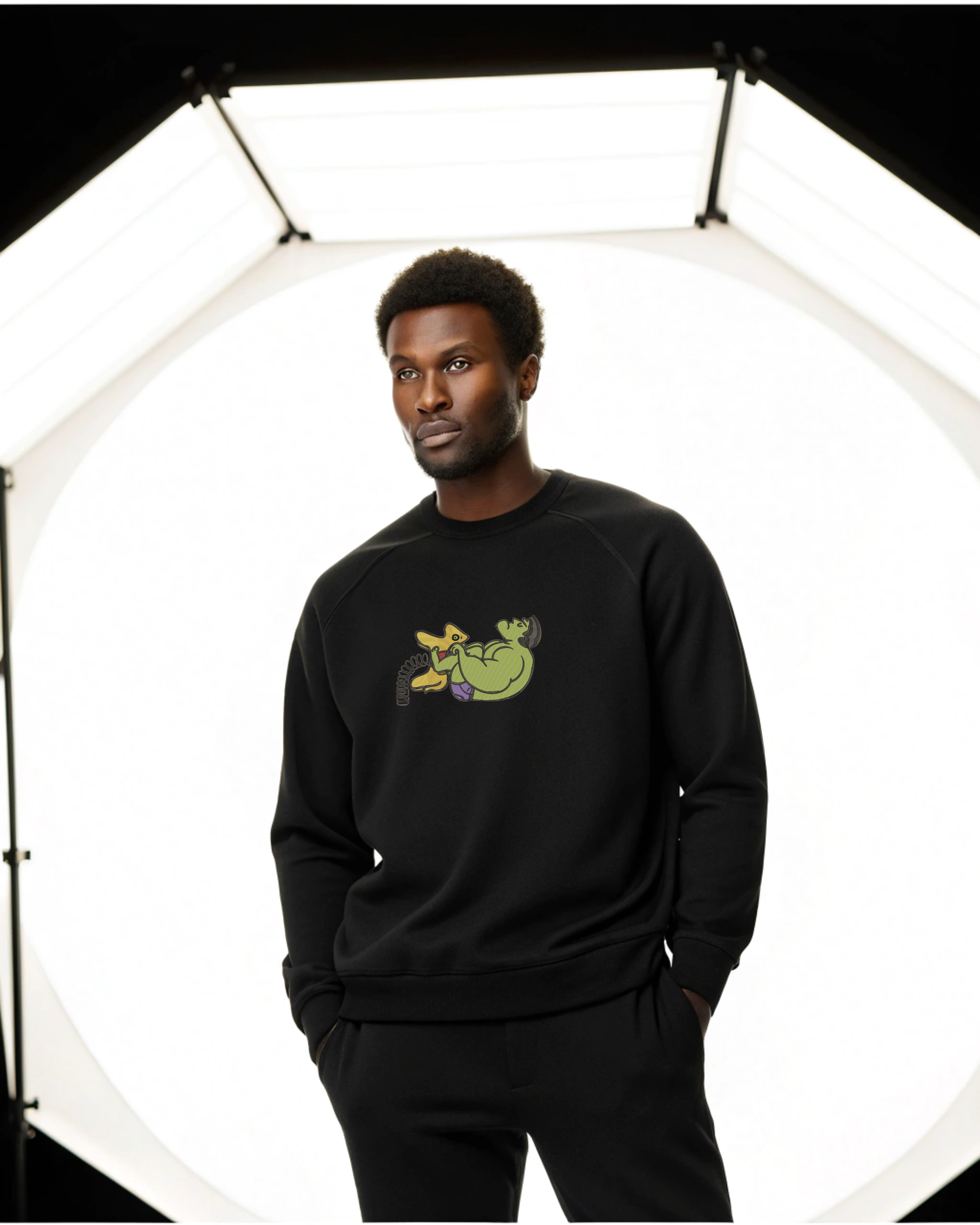 Hulk Smash Seesaw Embroidery Hoodie | Sweatshirt