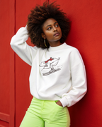 Skiing Polar Bear Embroidered Hoodie | Sweatshirt