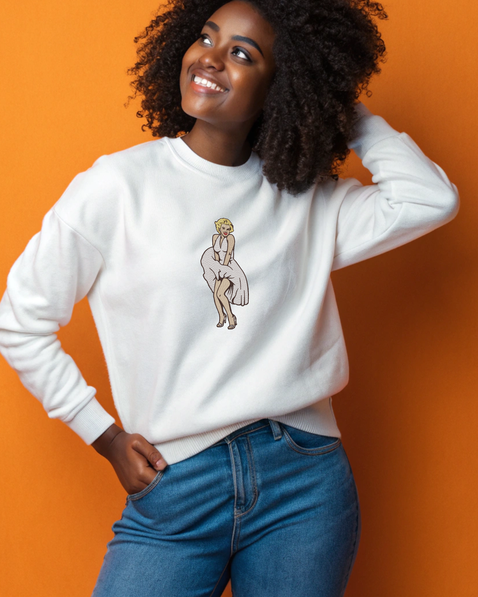 Marilyn Monroe: The Flying Skirt Embroidered Hoodie | Sweatshirt | T-shirt