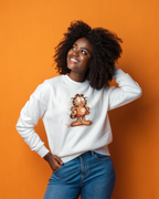 Vintage Cartoon Comic Sketchy Garfield Scribble Cat Embroidery Hoodie | Sweatshirt | T-shirt