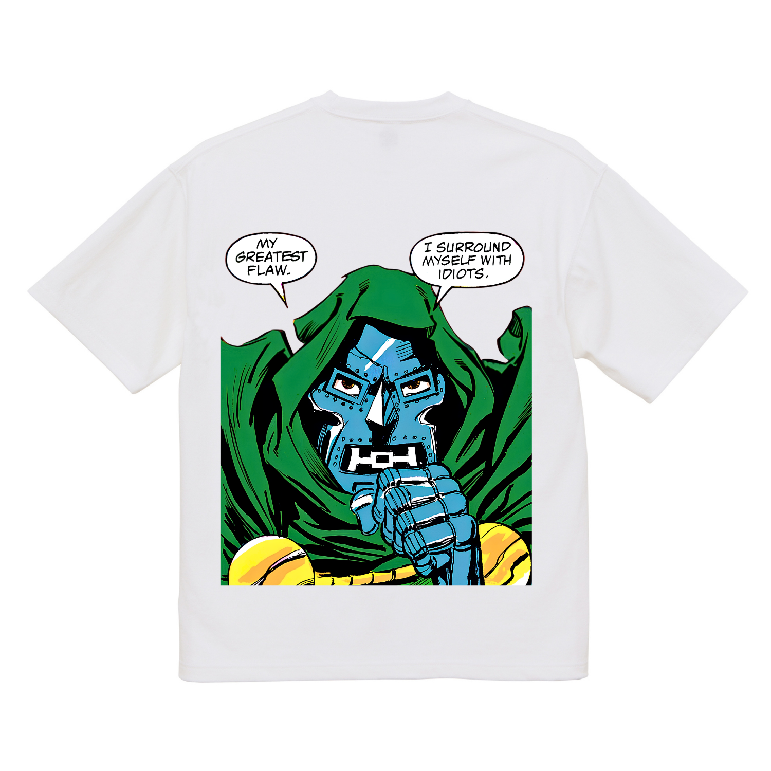 Vintage Dr. Doom Armor Doomsday Marvel Avengers Organic Cotton Graphic T Shirt 200gsm