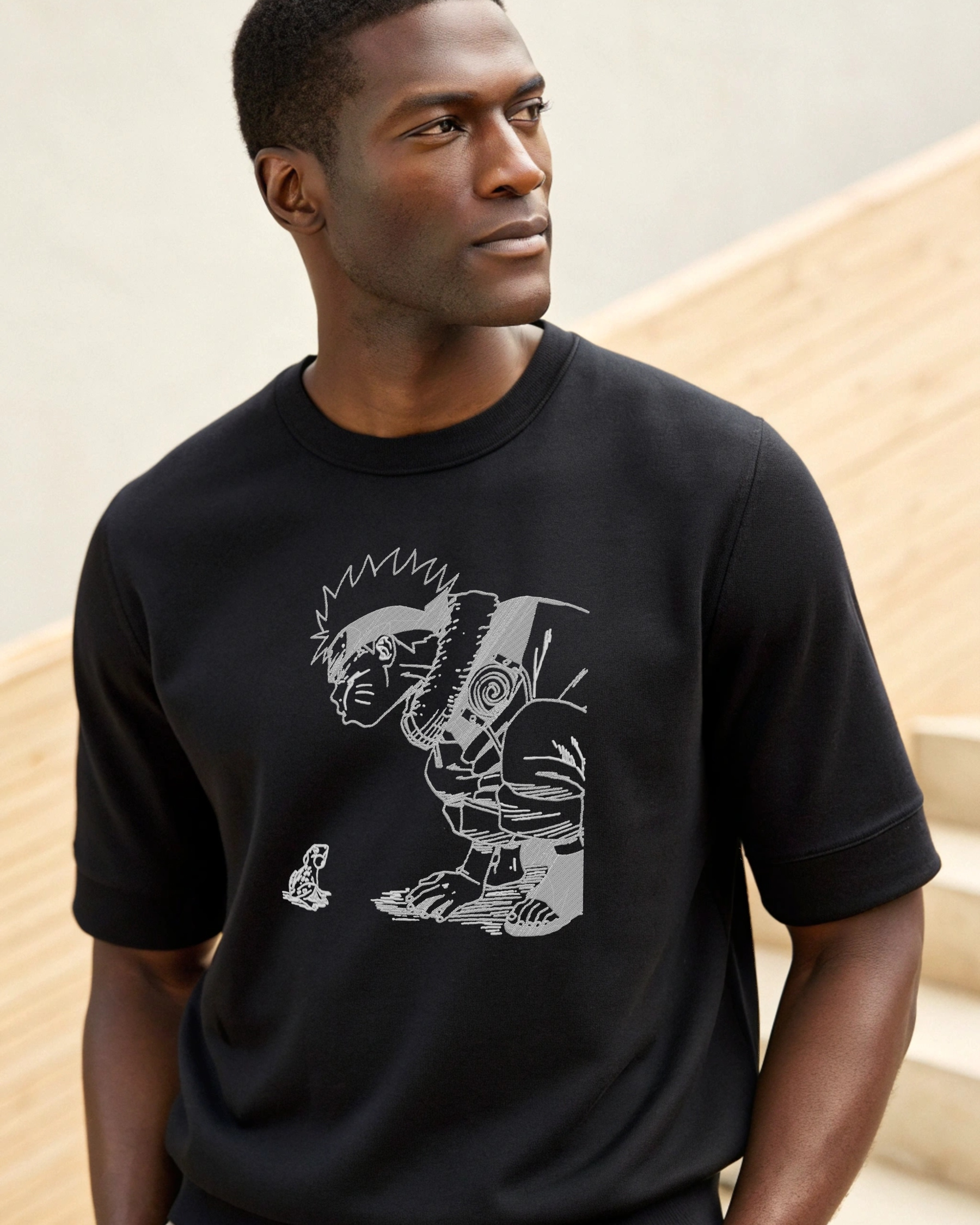 面白いアニメナルトがカエルにキスをする刺繍パーカー | スウェットシャツ | Tシャツ