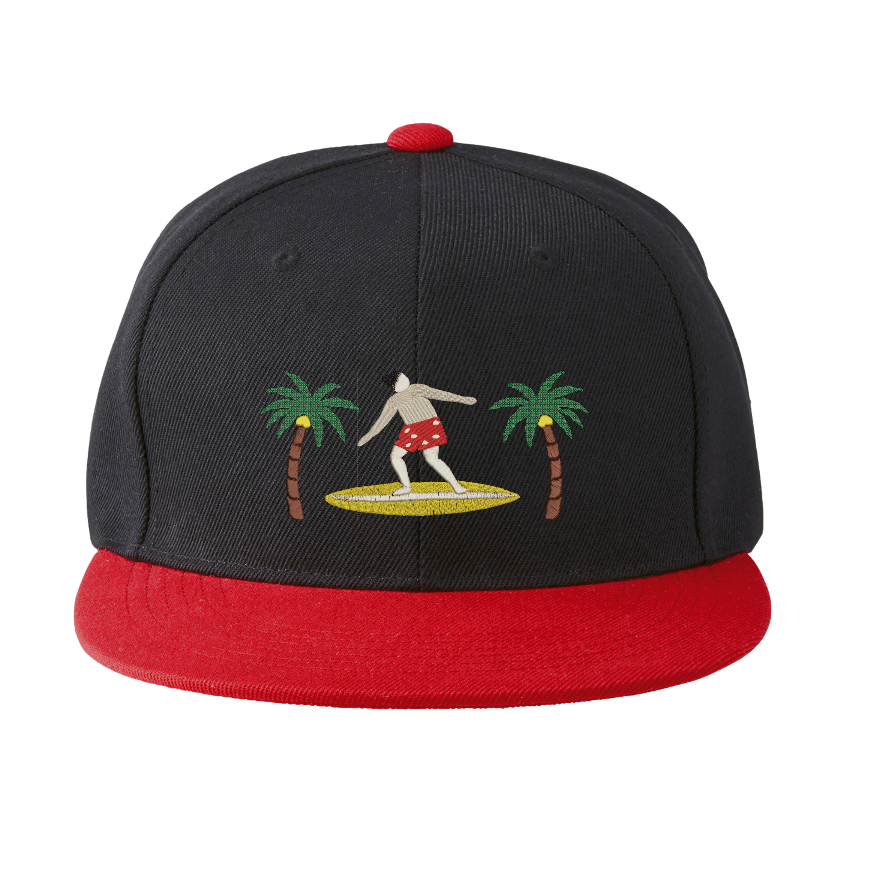 Surfing Vibes Embroidered Flat Brim Baseball Cap