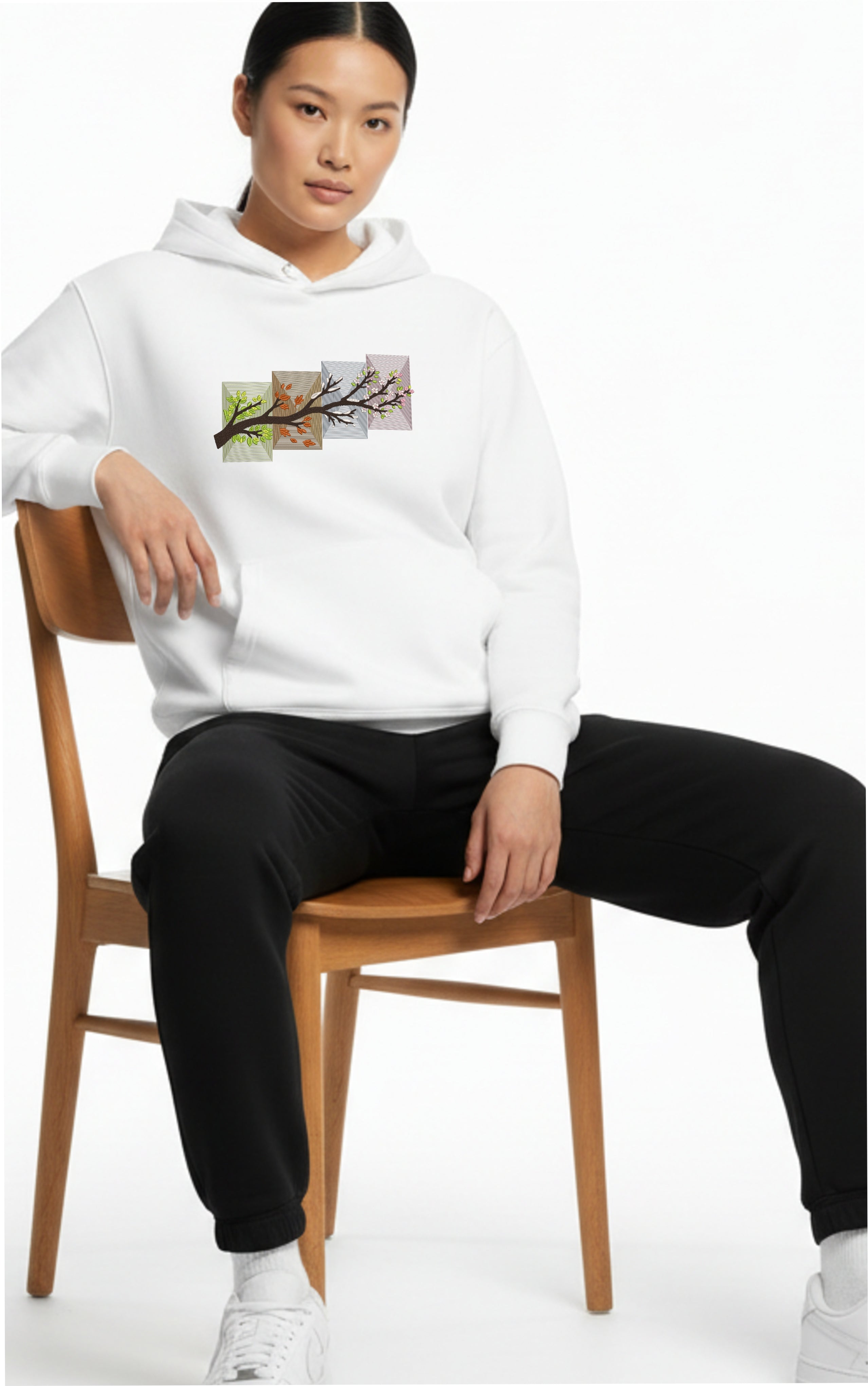 Embroidered Four Seasons Hoodie and Sweatshirt