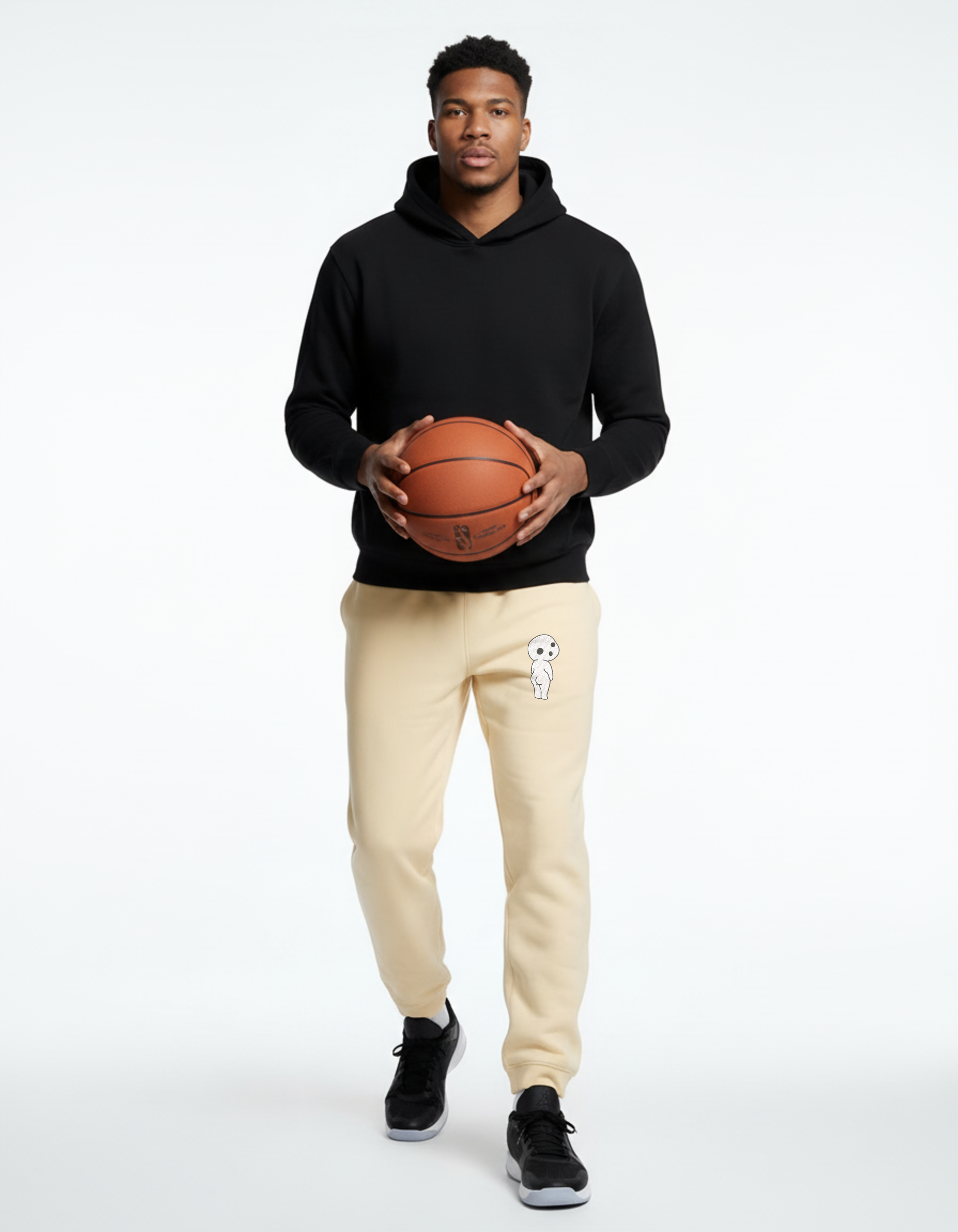 ジブリ 森の精霊コダマ 刺繍スウェットパンツ