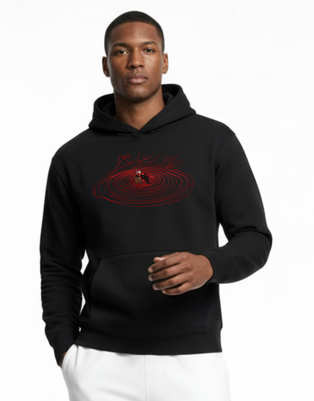 Gothic Demon Hunter Resting Throne Embroidered Hoodie | Sweatshirt | T-shirt