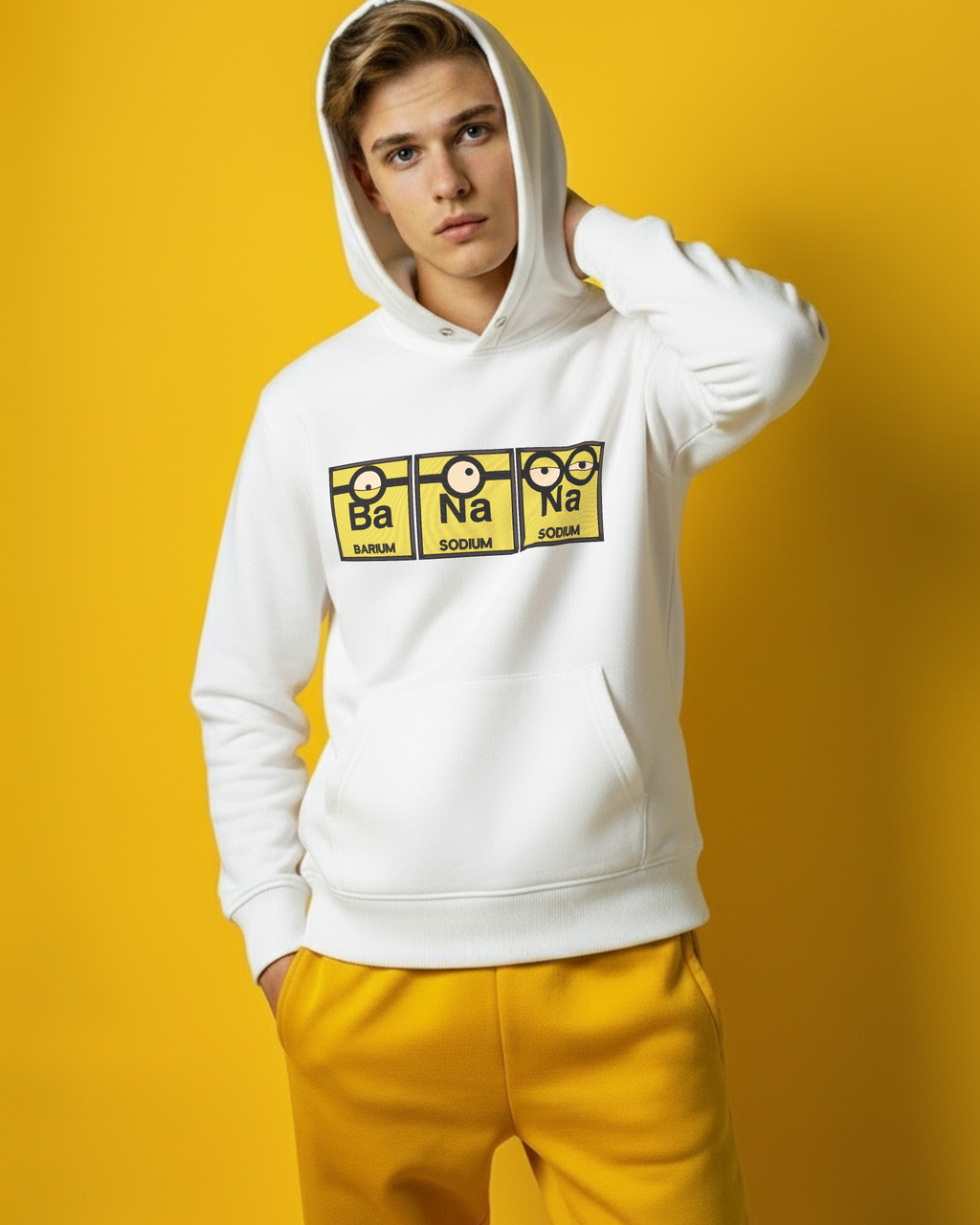 バナナ周期表刺繍化学しゃれ刺繍パーカー | スウェットシャツ | Tシャツ