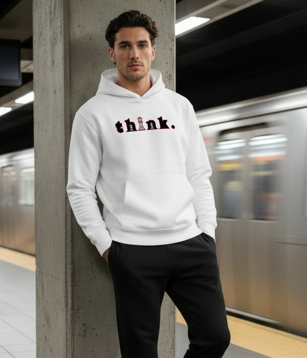 Checkmate Chess Think Heavyweight Embroidered Hoodie and Sweatshirt