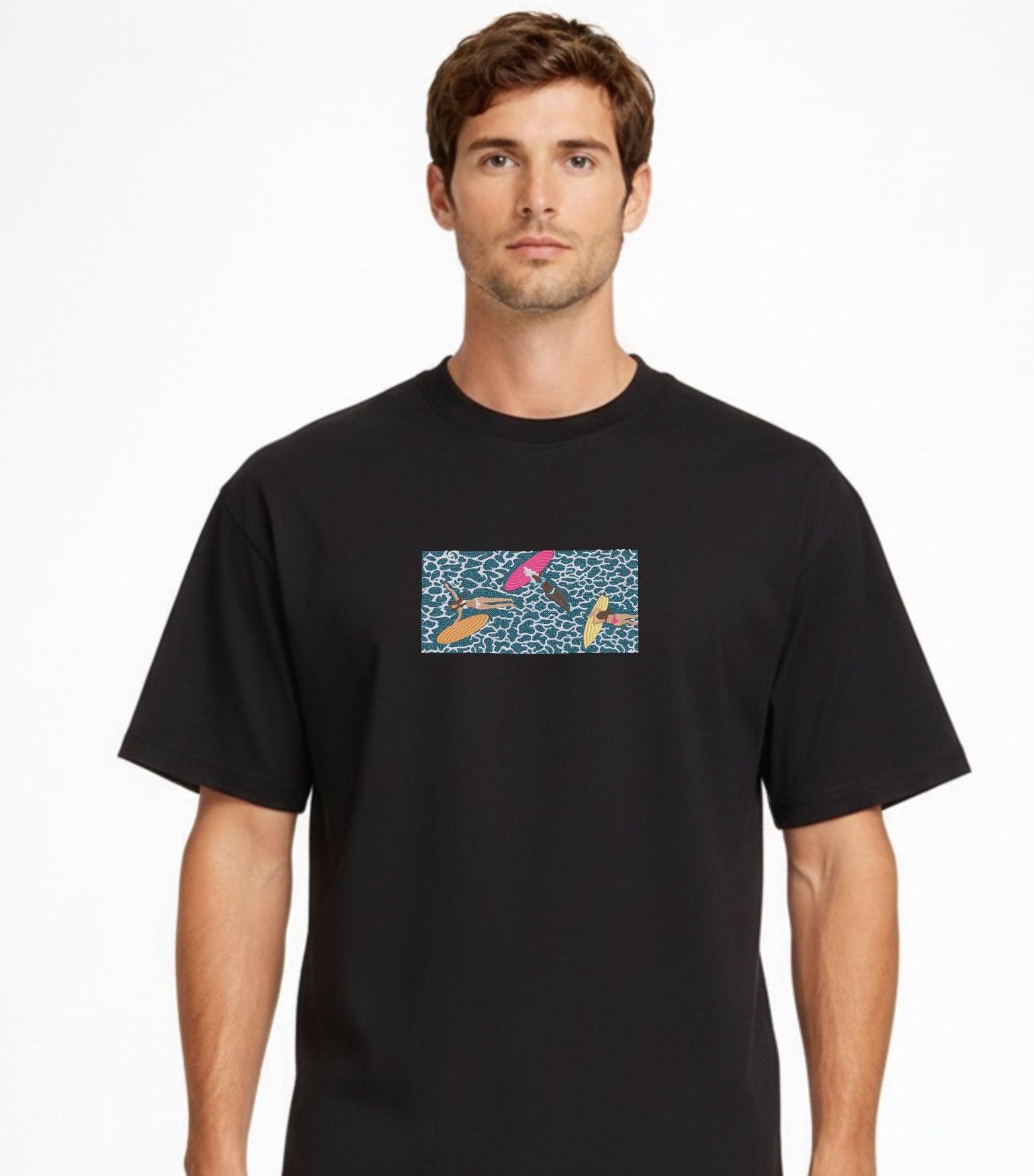 Embroidered Summer Pool Party Premium Cotton T shirt