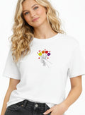 Colorful Tulip Flower Bouquet Embroidered Premium T shirt