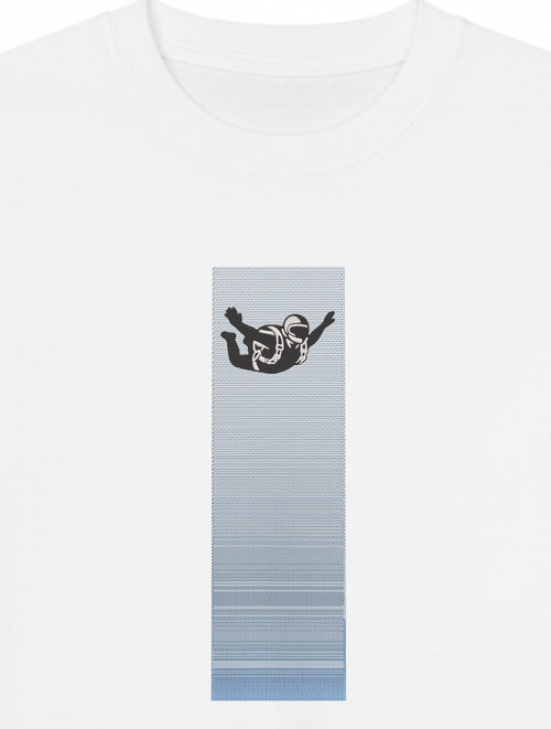 Skydiving Free Fall Premium Cotton Heavyweight Embroidered T shirt