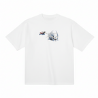 Anime Fantasy Skull Fight Premium Cotton Heavyweight Embroidered T shirt