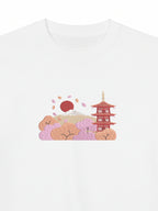 Chureito Fuji Pagoda Landscape | Embroidered 300GSM Organic Cotton T shirt