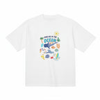 Find me in the ocean 刺繍入りプレミアムヘビーウェイトTシャツ