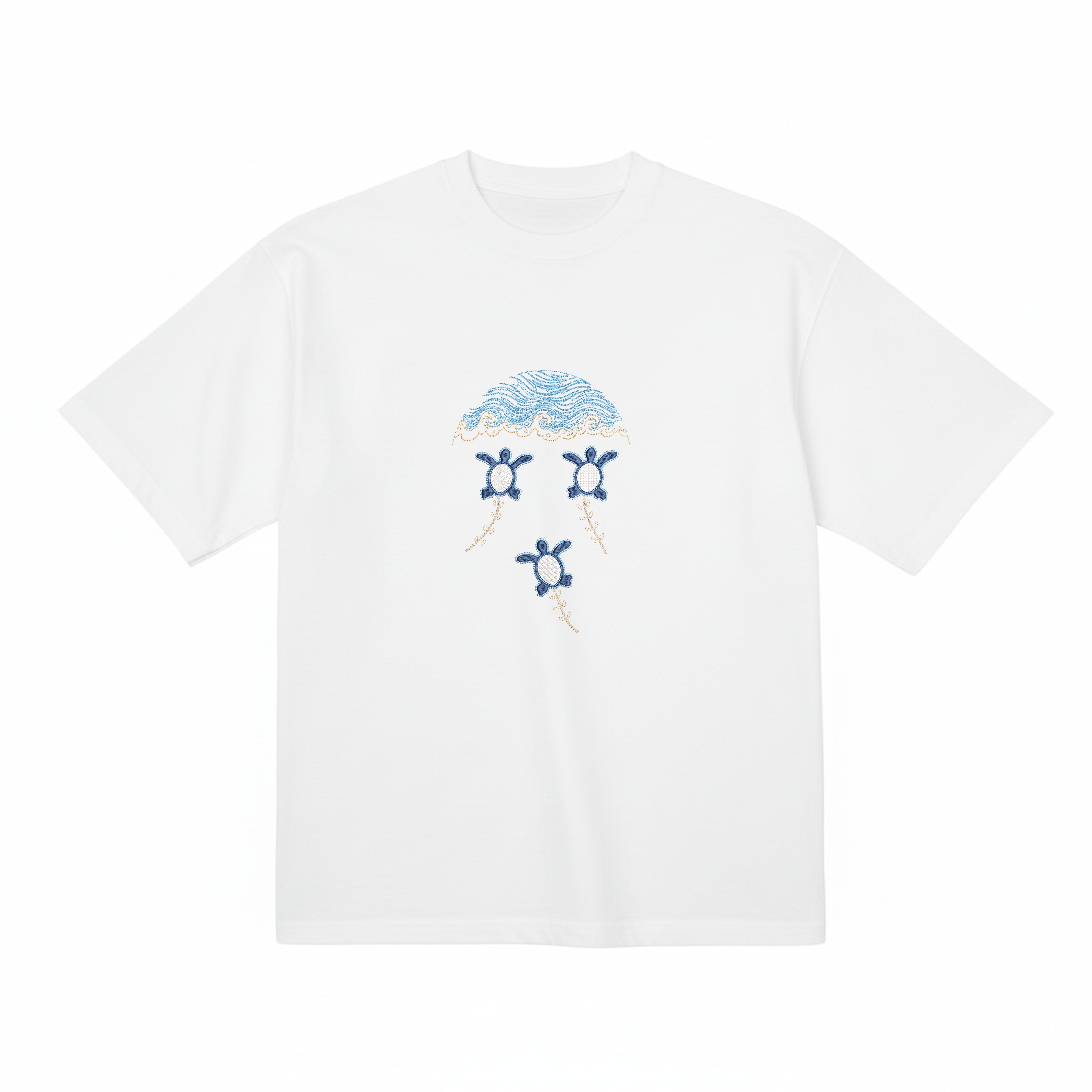 ウミガメの赤ちゃん柄Tシャツ 親子お揃い 大人用・キッズ用