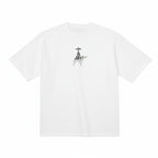 Camiseta de algodón premium bordada con un divertido perro dálmata extraterrestre