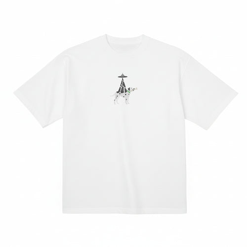 Funny Dalmatian Dog Alien Embroidered Premium Cotton Heavyweight T shirt