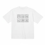 海の動物 スタンプ 海洋刺繍 プレミアムオーガニックコットンTシャツ