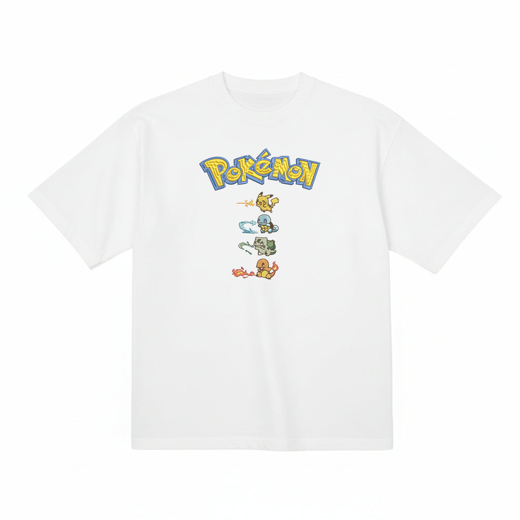 Pokemon Avatar Benders Style Embroidered Premium T shirt