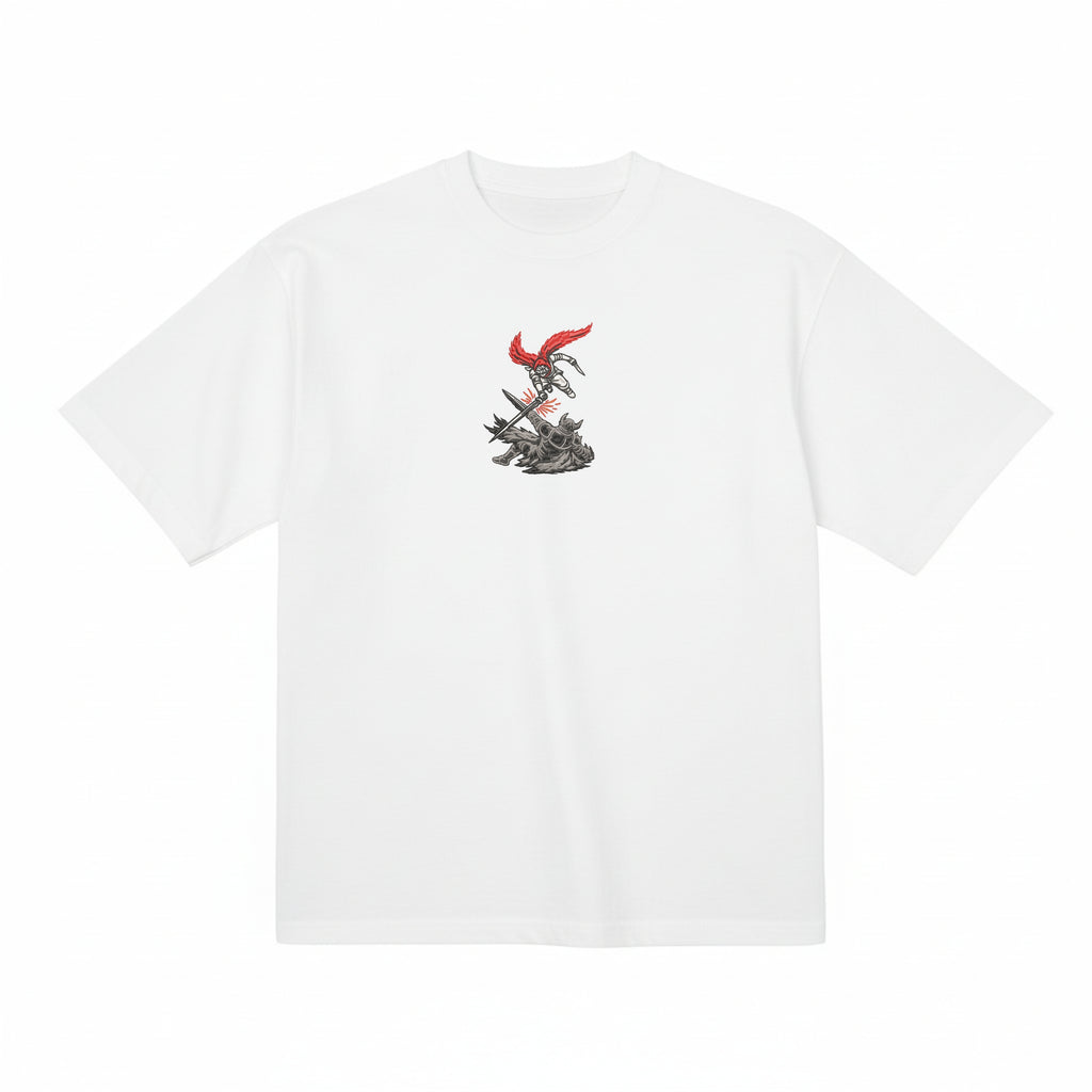 Camiseta japonesa bordada de algodón premium de peso pesado Demon Slayer