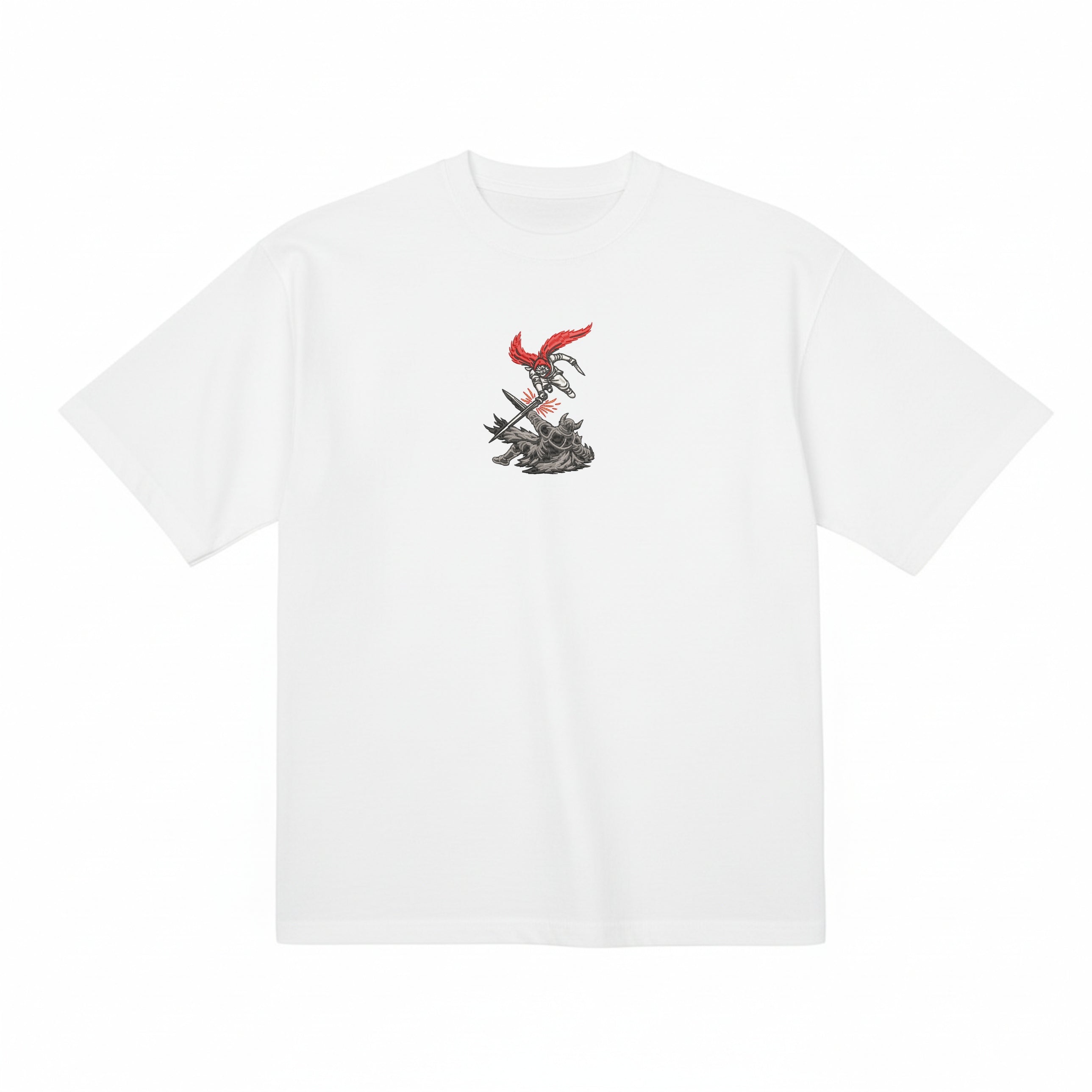 Camiseta japonesa bordada de algodón premium de peso pesado Demon Slayer