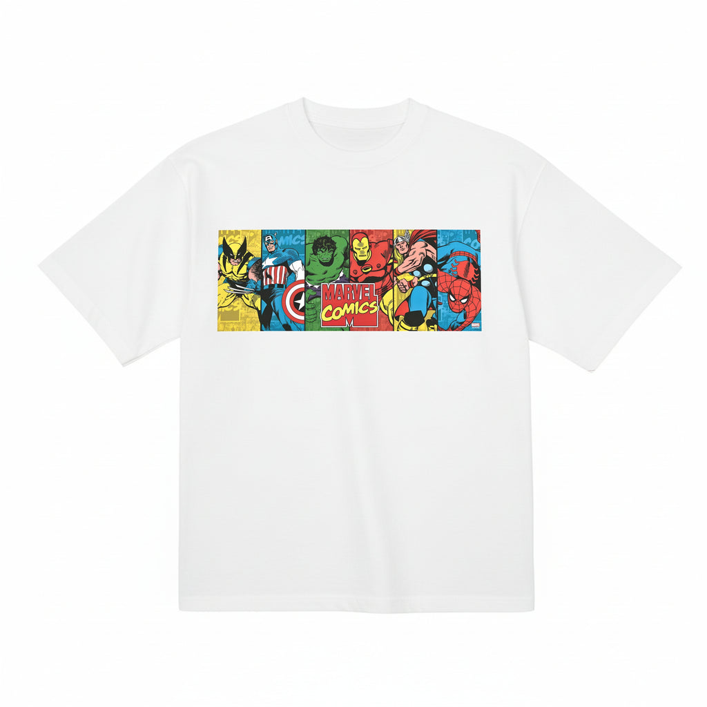 Camiseta gráfica de algodón orgánico Los Vengadores de Marvel, estilo vintage
