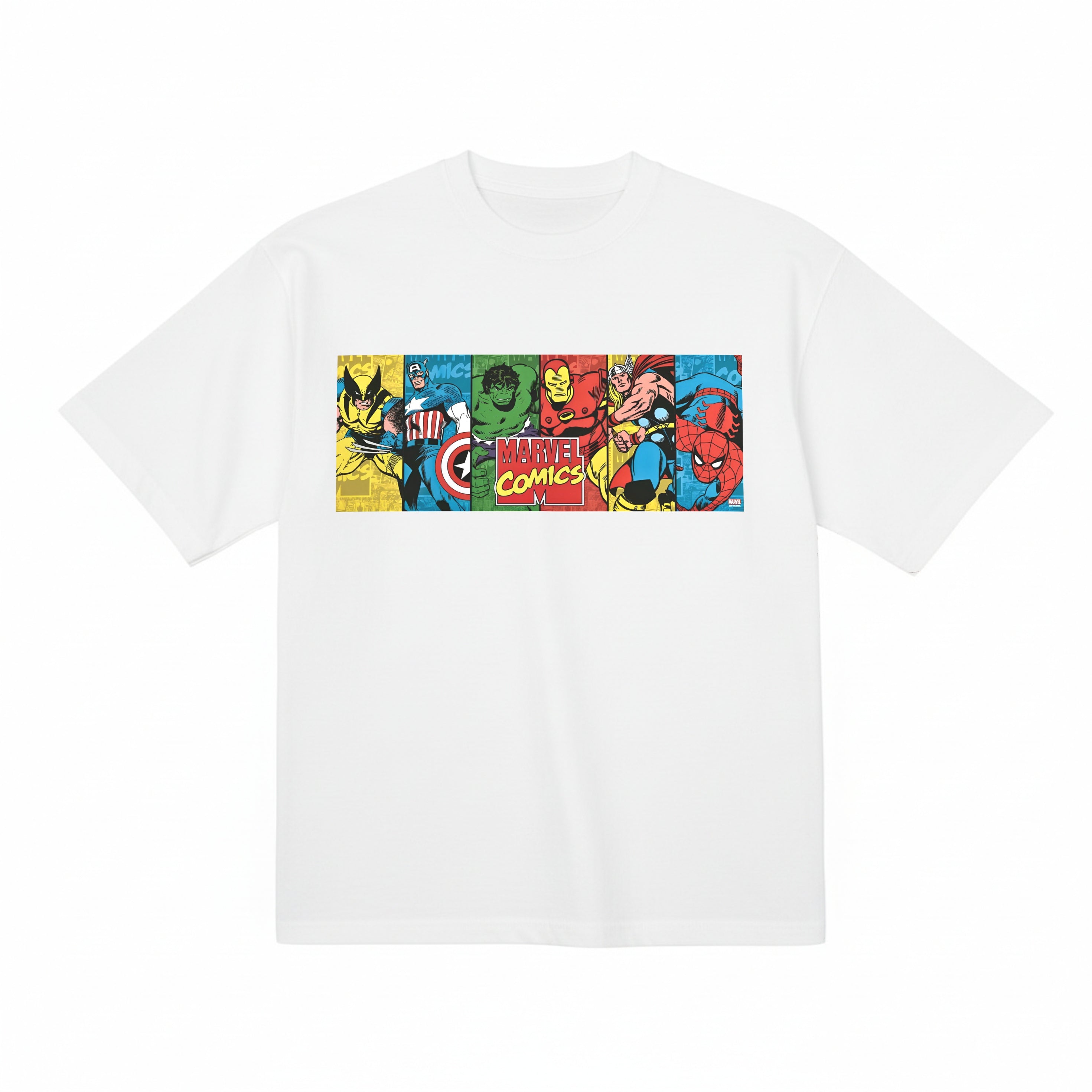 Camiseta gráfica de algodón orgánico Los Vengadores de Marvel, estilo vintage