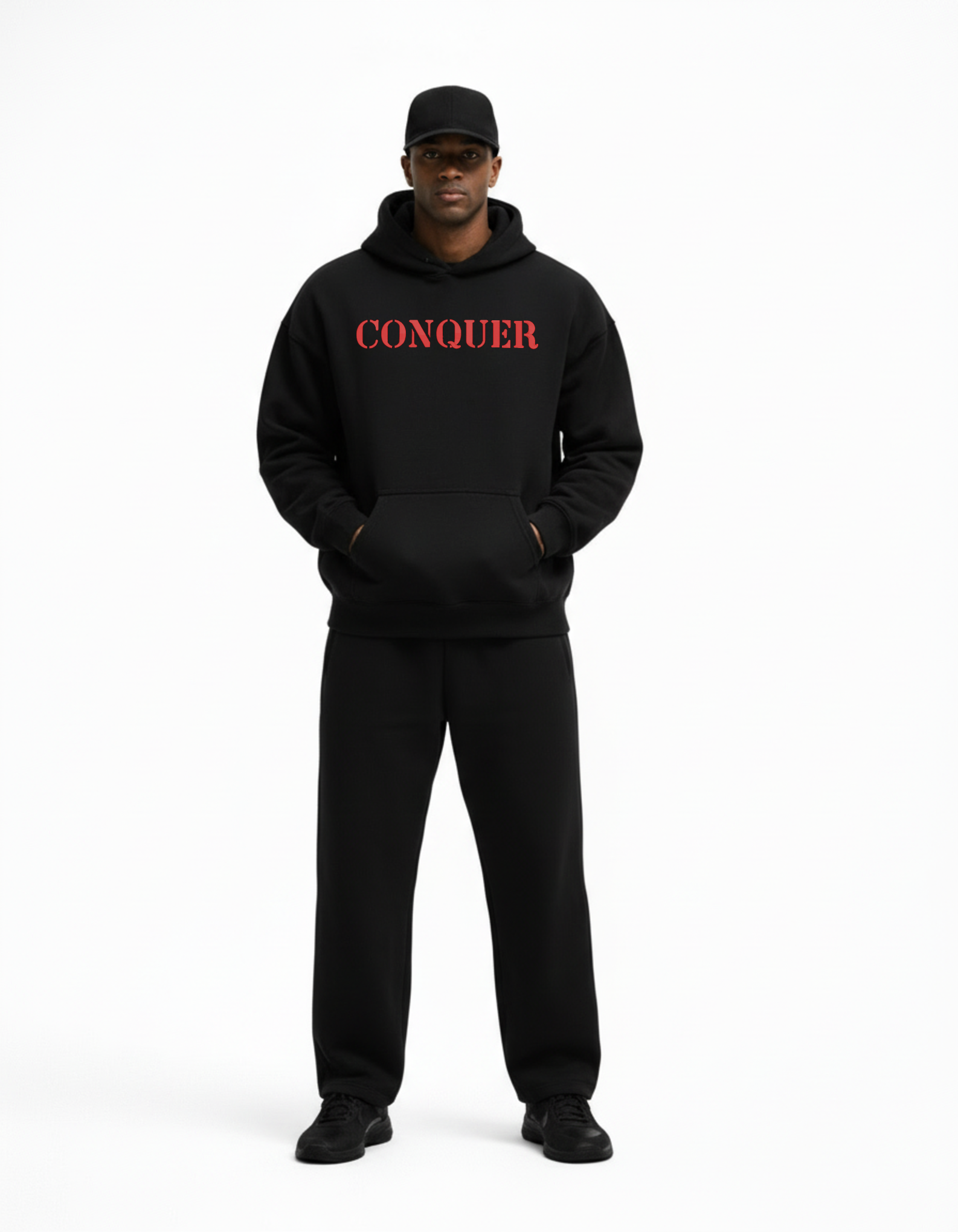 CONQUER Gym Motivation 3D Embroidered Hoodie | Sweatshirt