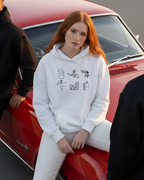 Ghibli Inspired Line Art Embroidered Hoodie | Sweatshirt | T-shirt