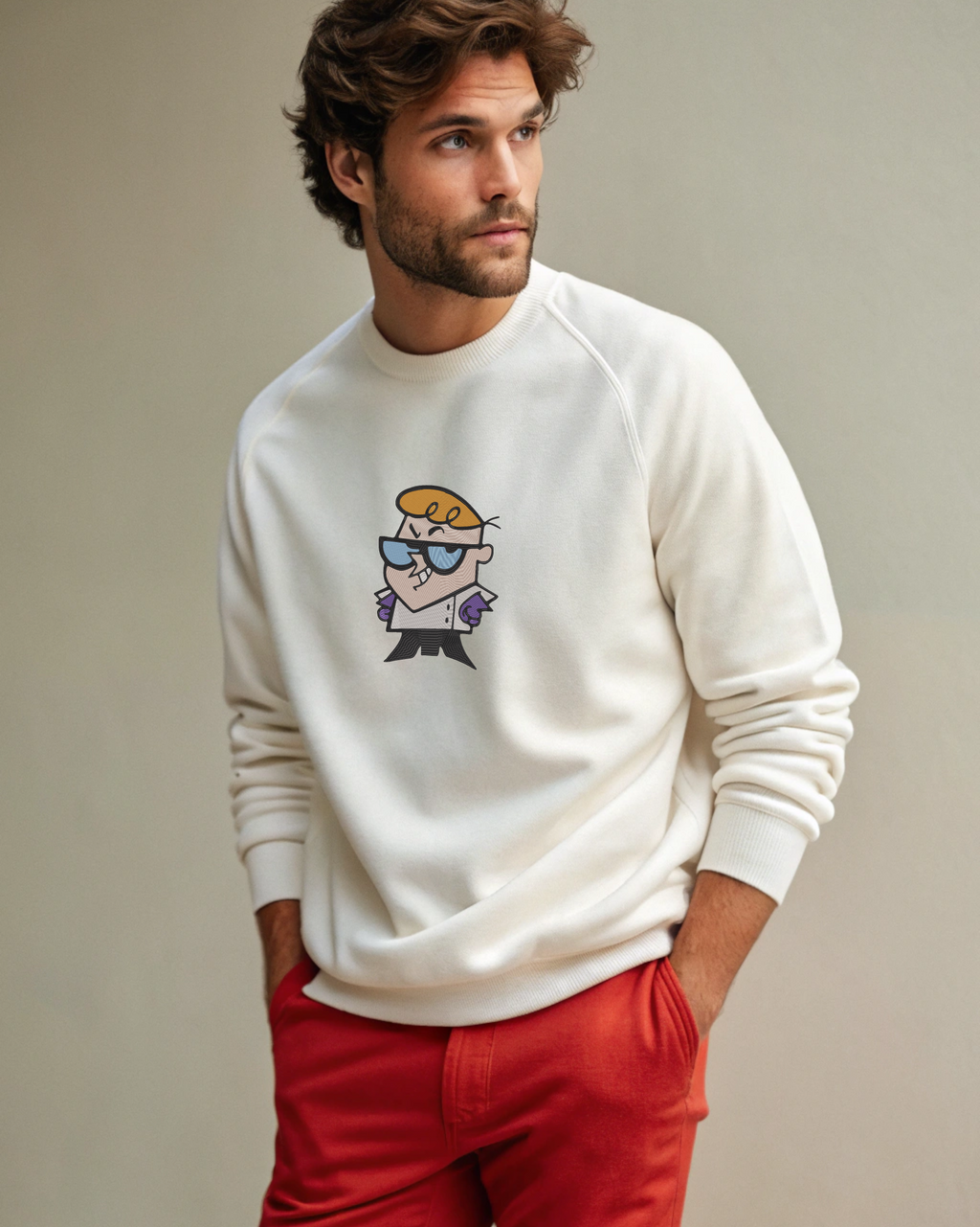 Dexters Laboratory Embroidery Hoodie | Sweatshirt | T-shirt