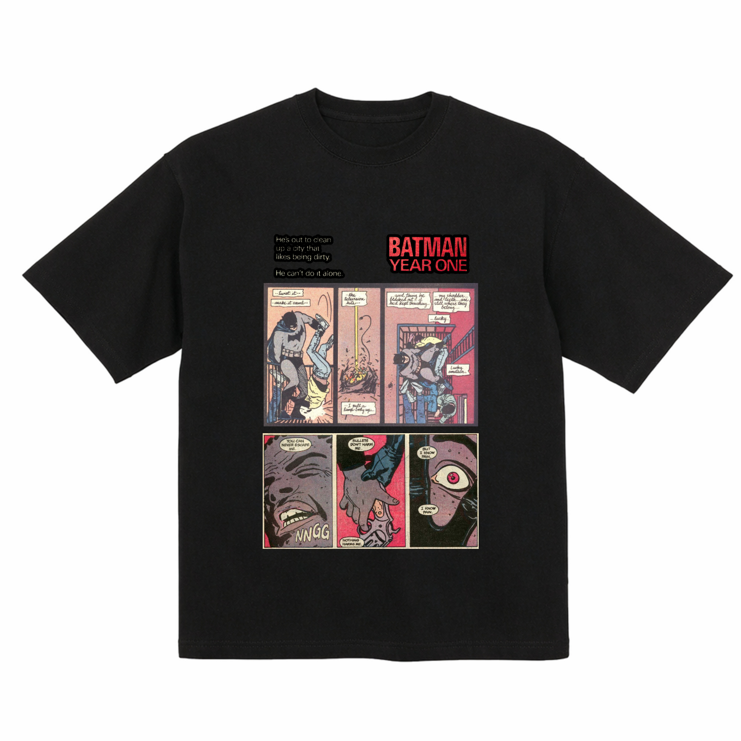 Batman Year One 1987 Vintage DC Comics Organic Cotton Graphic T Shirt 200gsm