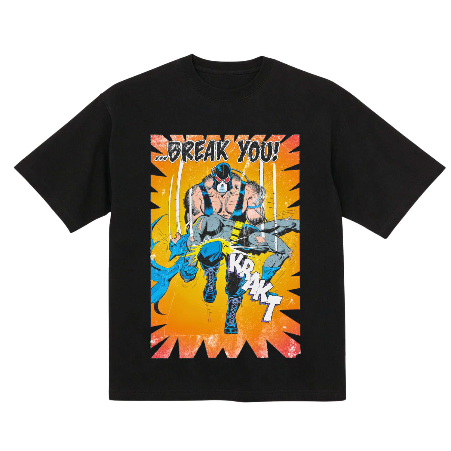 Camiseta de algodón orgánico "Batman Knightfall Bane rompe a Batman" del Universo DC