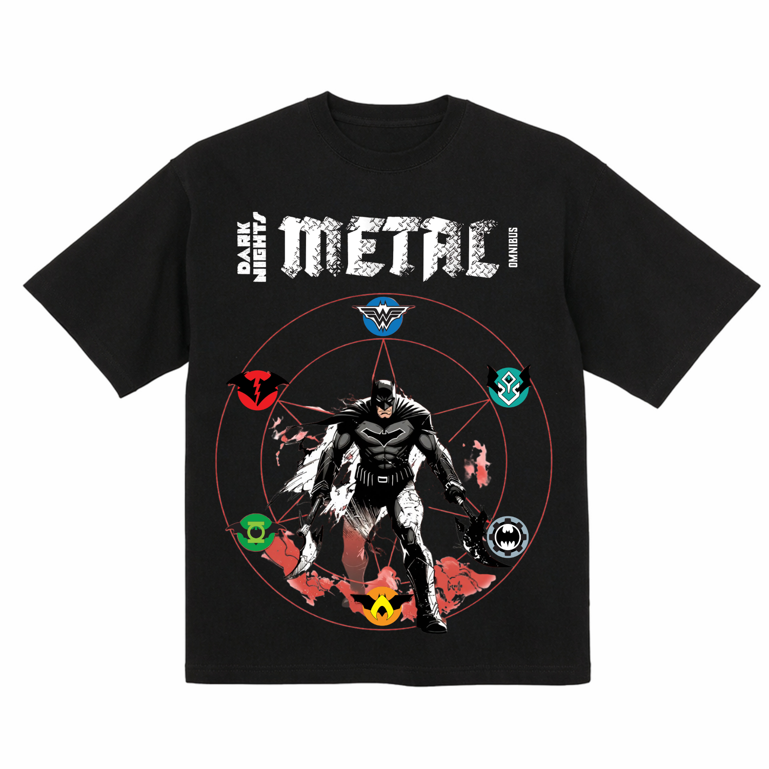 Camiseta Gráfica Algodón Orgánico Absolute Batman Death Metal Dark Knight DC 6.5oz