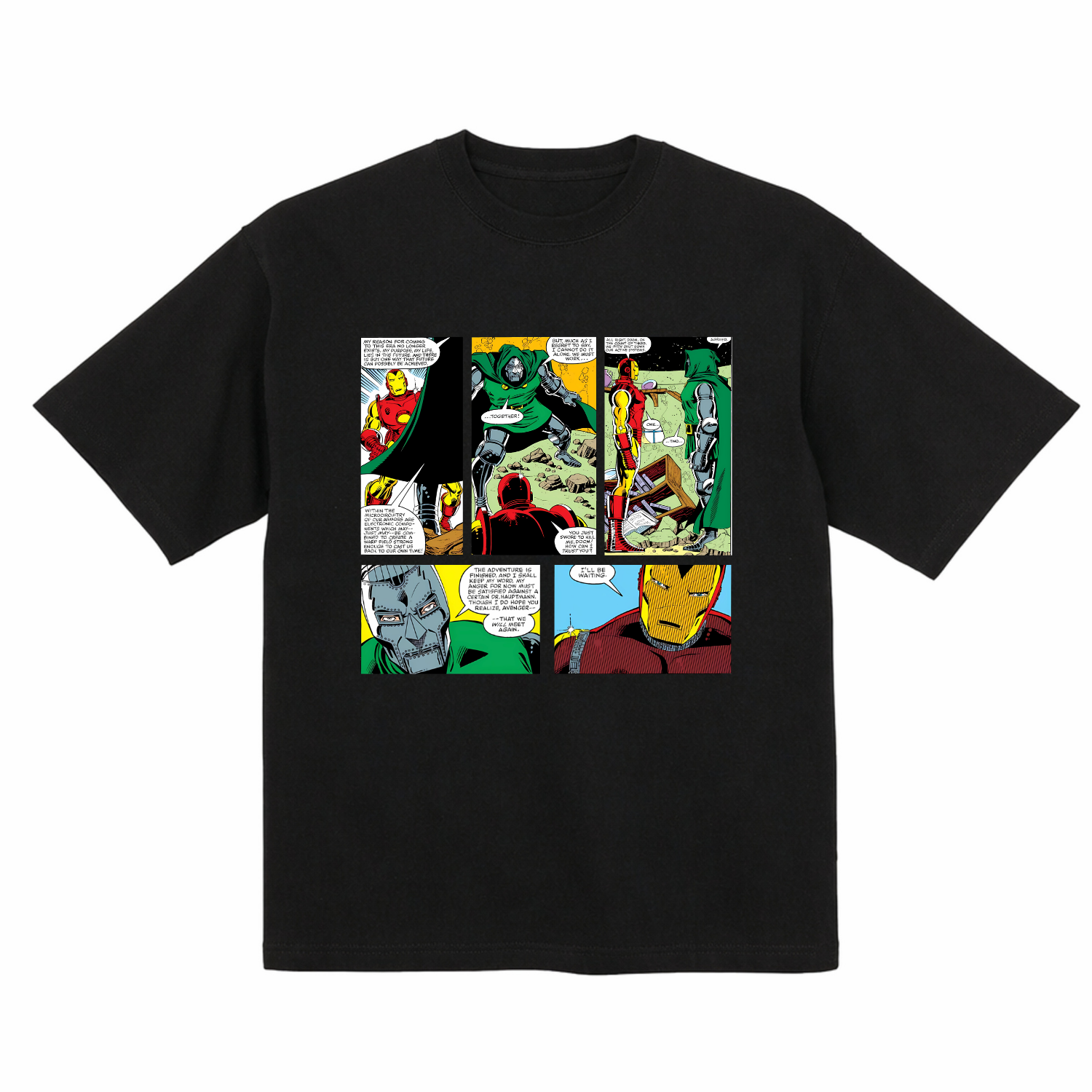 Comic Dr. Doom IronMan Doomquest Doomsday Avengers Organic Cotton Graphic Shirt 6.5oz