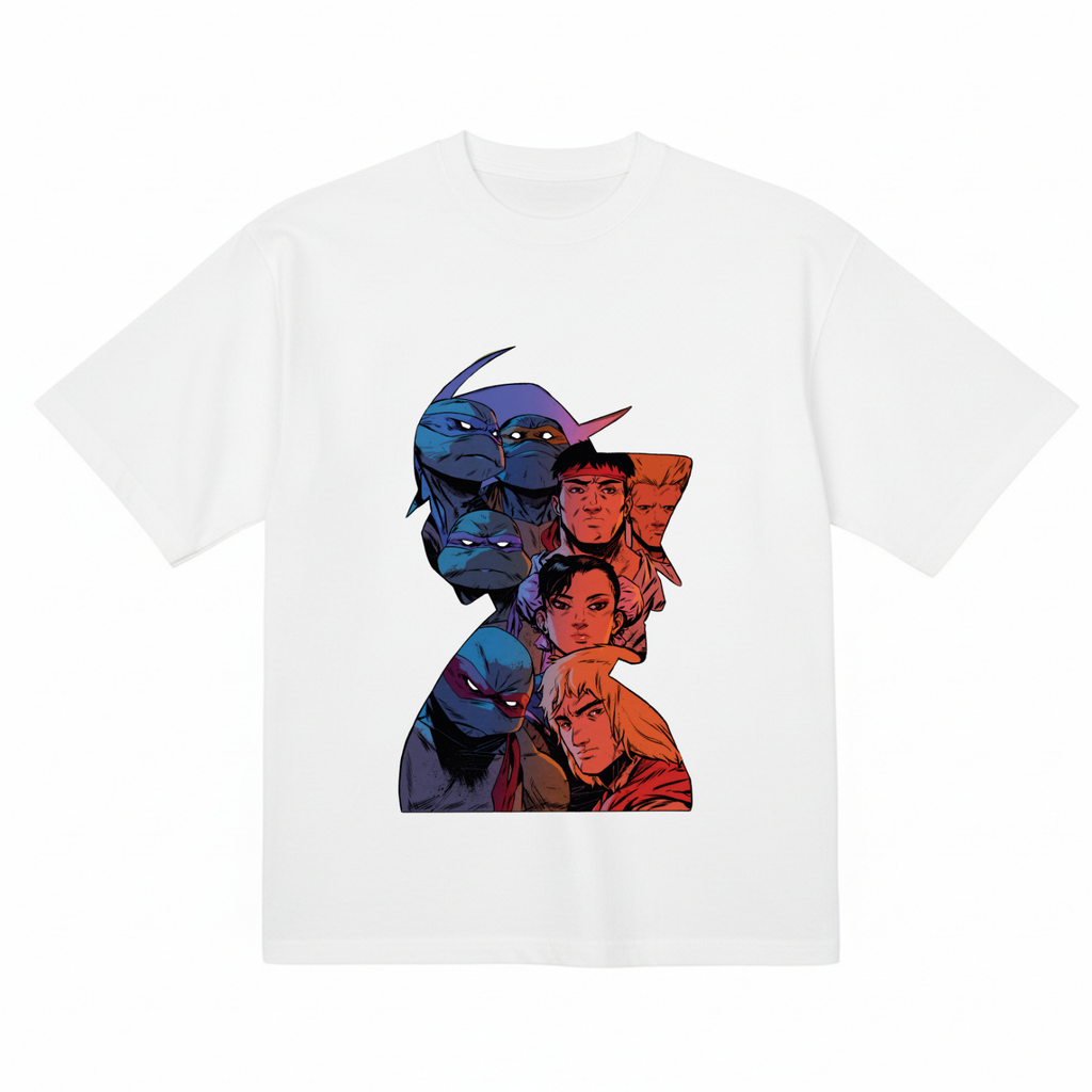 Teenage Mutant Ninja Turtles Vs Street Fighter Organic Cotton Graphic T Shirt