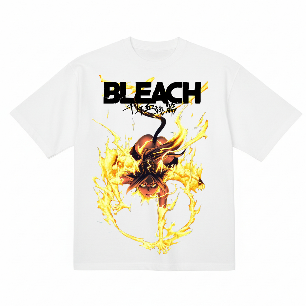 T-shirt grafica in cotone biologico premium "Insane Thunder Beast" di Yoruichi da Bleach TYBW