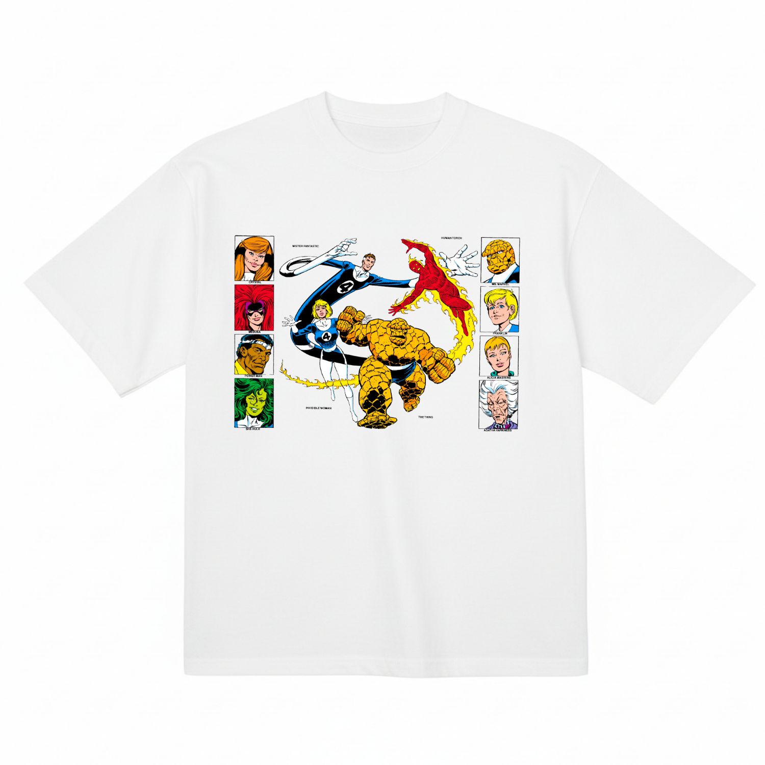 Camiseta Gráfica de Algodón Orgánico She-Hulk Unplugged de Los 4 Fantásticos Rara 200gsm