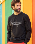 Sudadera con capucha y bordado musical de Hamaca de Guitarra Gitana con Arte Lineal Minimalista | Sudadera | Camiseta
