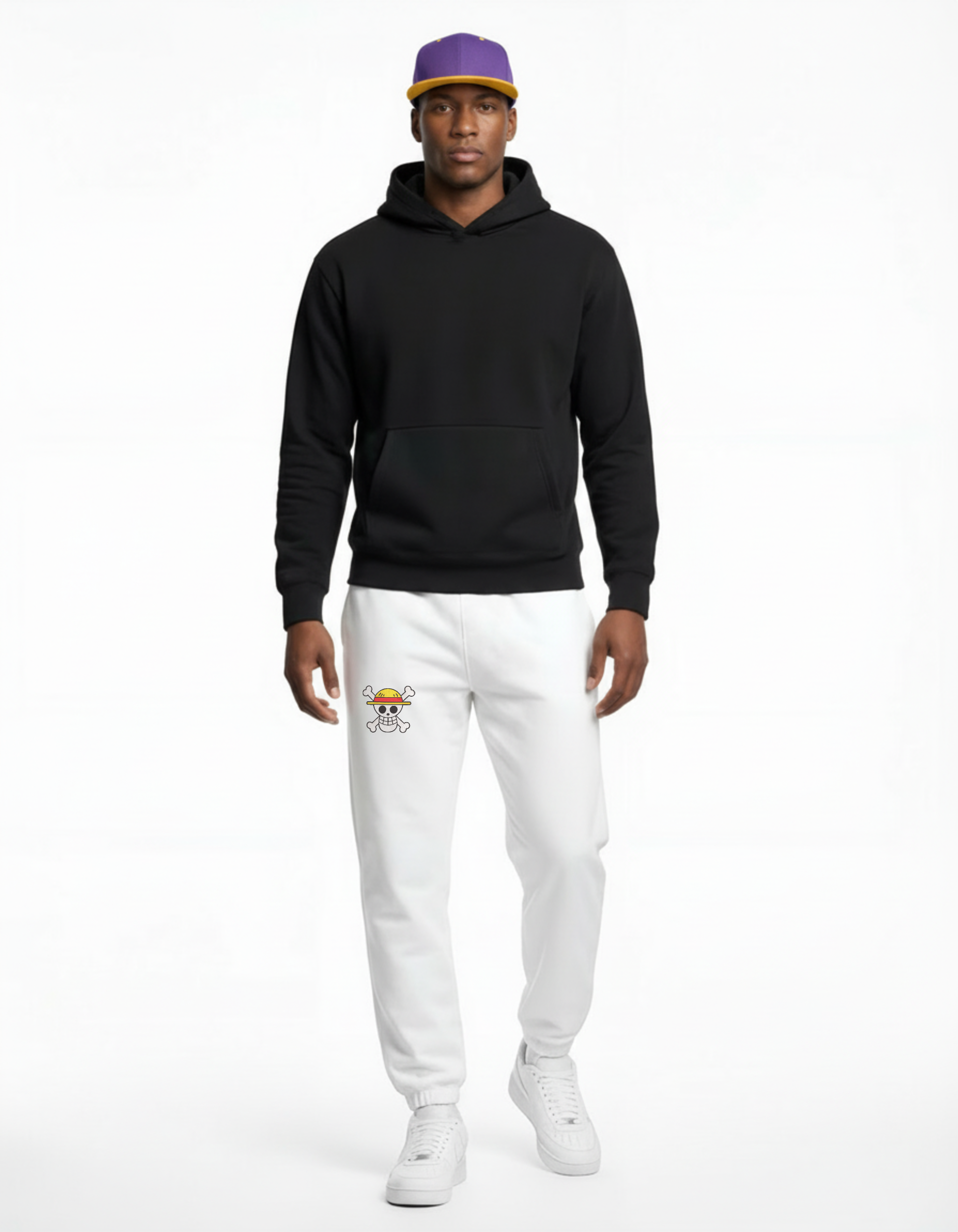 ワンピース 麦わら海賊団ロゴ刺繍スウェットパンツ