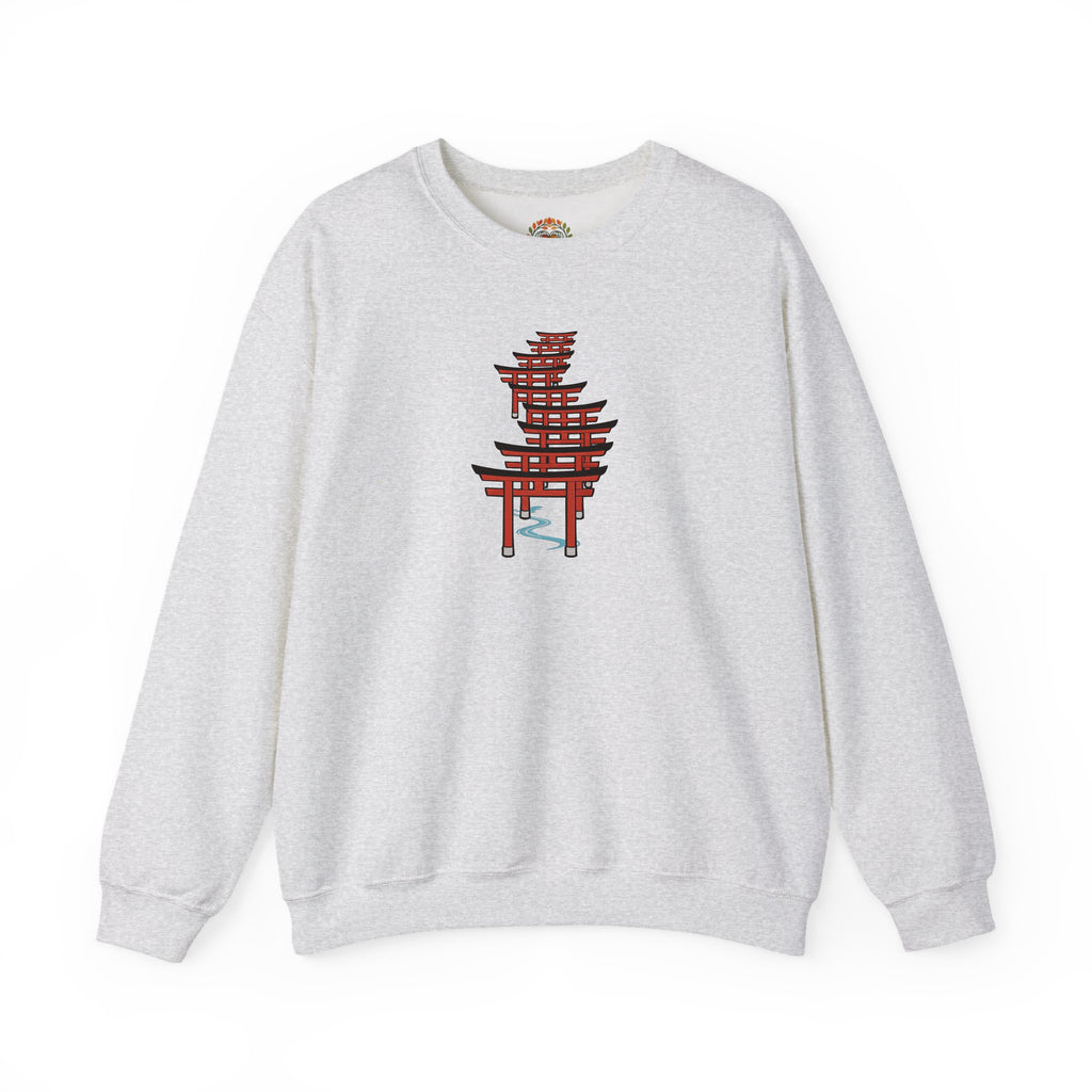 Japanese Torii Gate Heavyweight Embroidered Hoodie and Sweatshirt