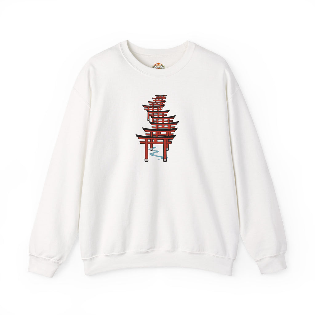Japanese Torii Gate Heavyweight Embroidered Hoodie and Sweatshirt
